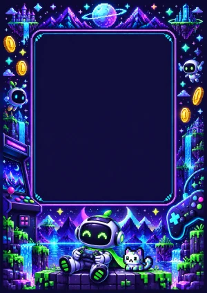 Gaming — pixelowa przygoda — na zdjęcie — rewers na zdjęcie