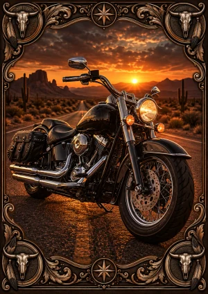 Harley — pustynna trasa — rewers standardowe
